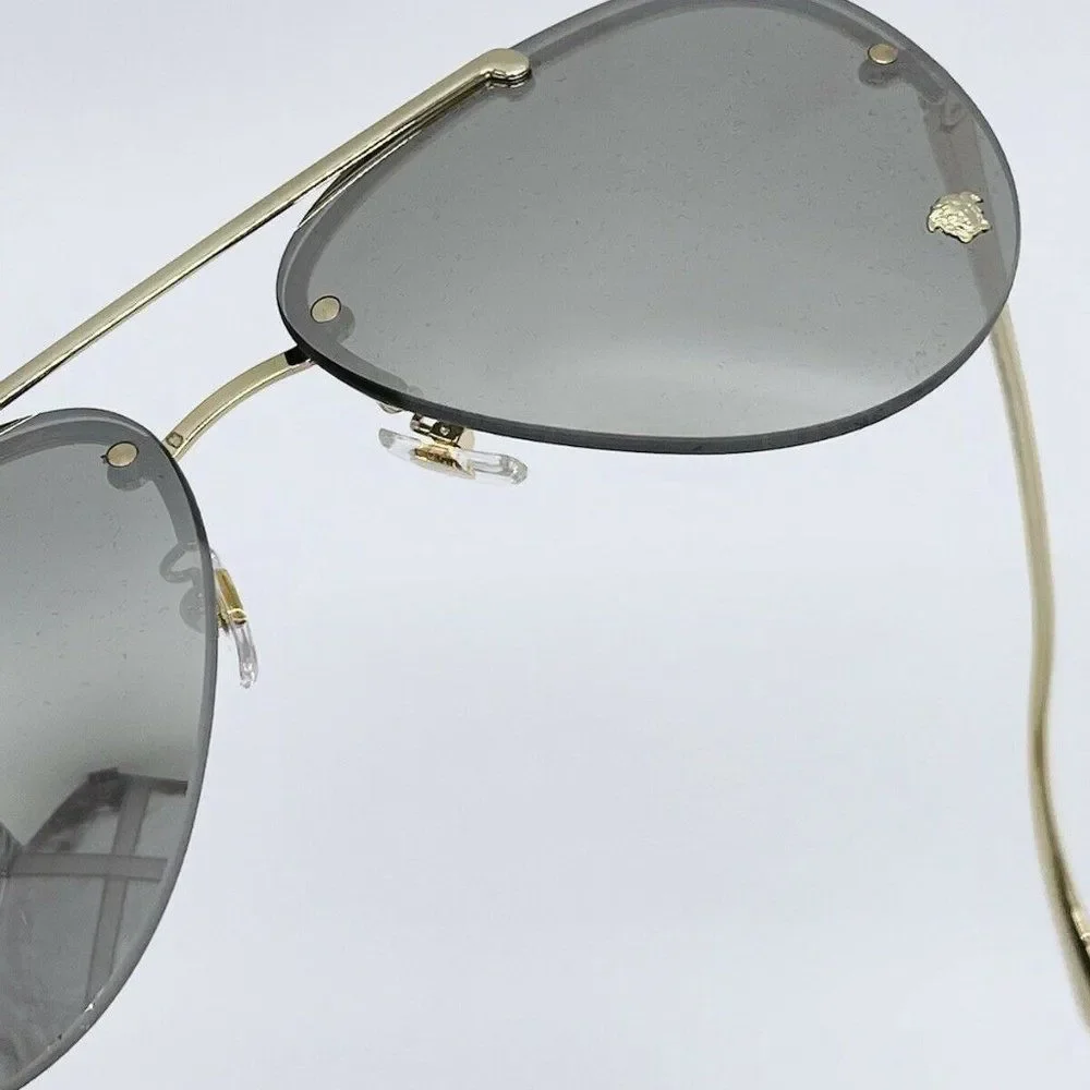 New! Versace Aviator Unisex Grey Sunglasses w/ box